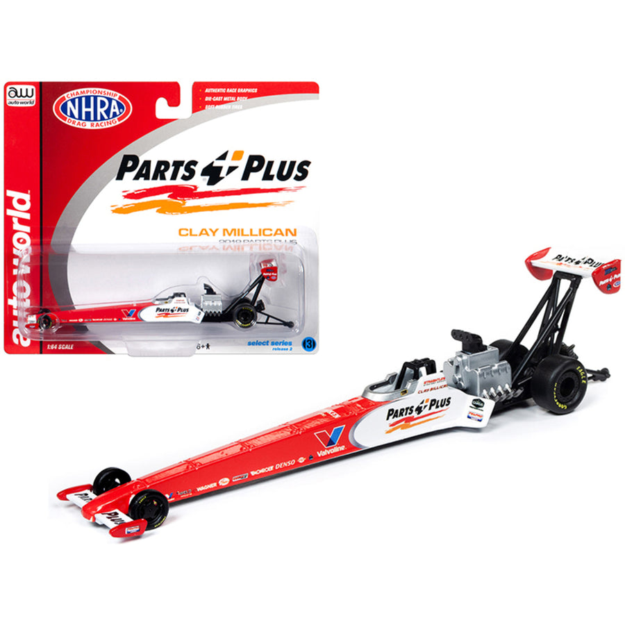 2019 Nhra Tfd (top Fuel Dragster) Clay Millican Parts Plus 1/64 Diecast Model Car By Autoworld Aw64006-awsp026