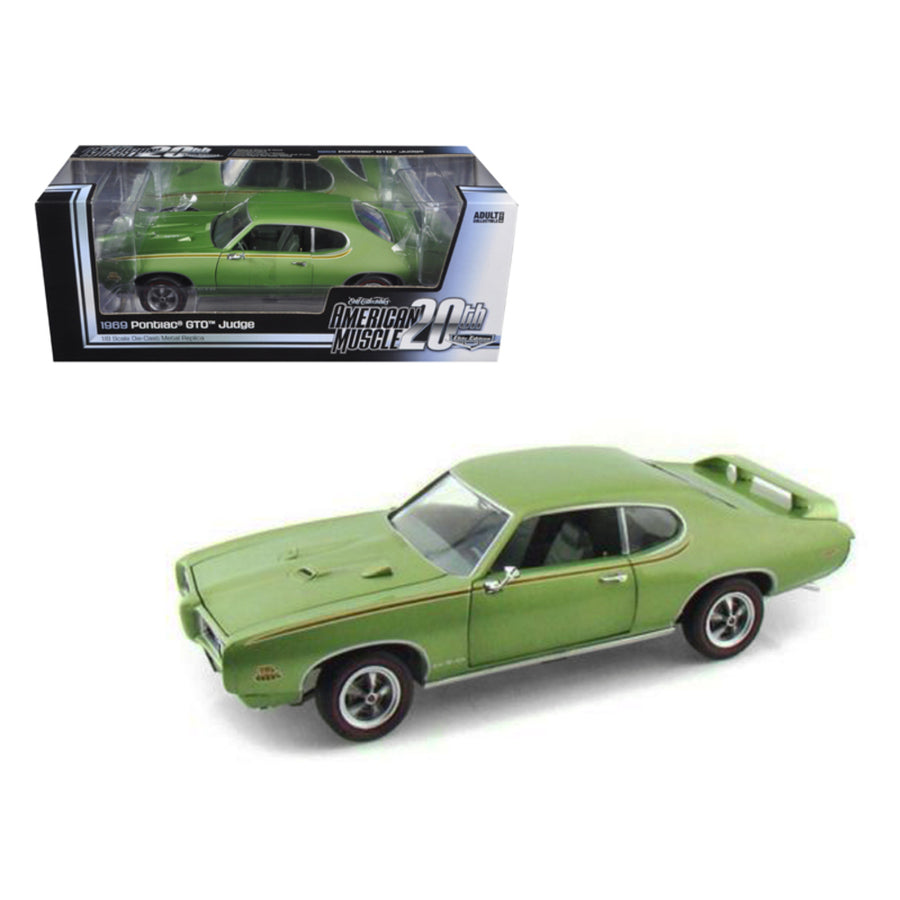 1969 Pontiac Gto Judge Green American Muscle 20th Anniversary Edition 1/18 Diecast Model Car By Autoworld Amm960