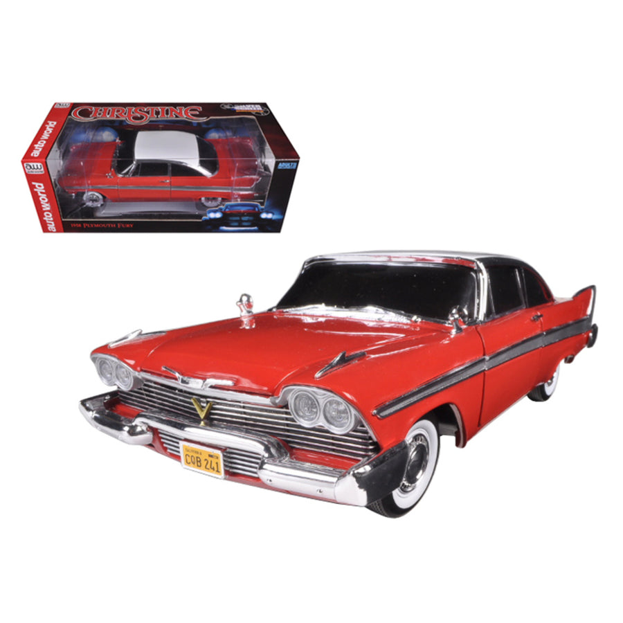1958 Plymouth Fury Christine Night Time Version 1/18 Diecast Model Car By Autoworld Awss102