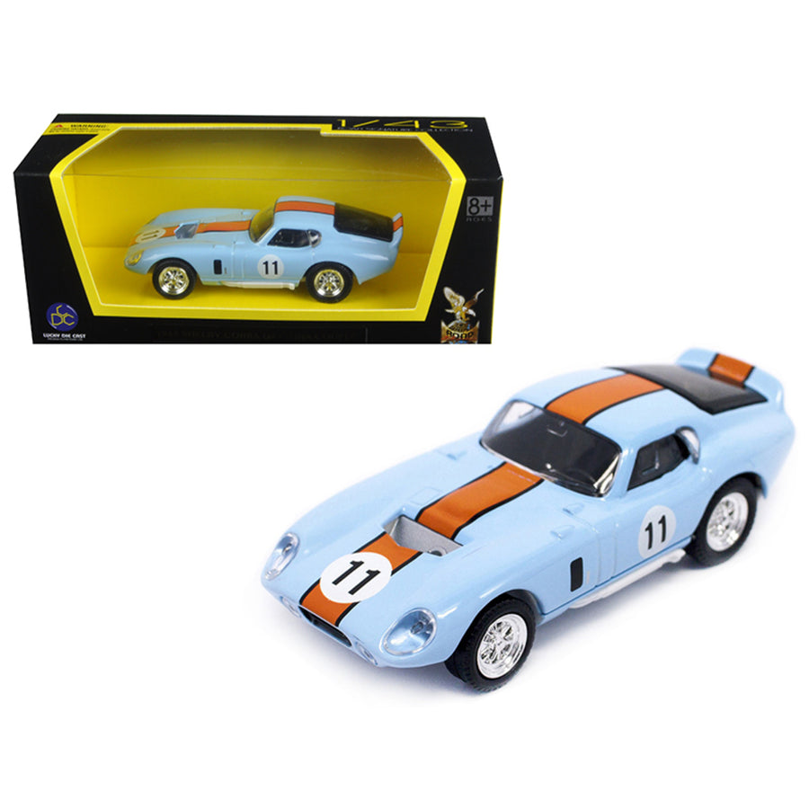 1965 Shelby Cobra Daytona Coupe Light Blue #11 1/43 Diecast Model Car By Road Signature 94242-l.bl