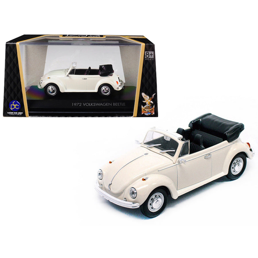 1972 Volkswagen Beetle Open Top Convertible Cream 1/43 Diecast Model Car By Road Signature 43220cr