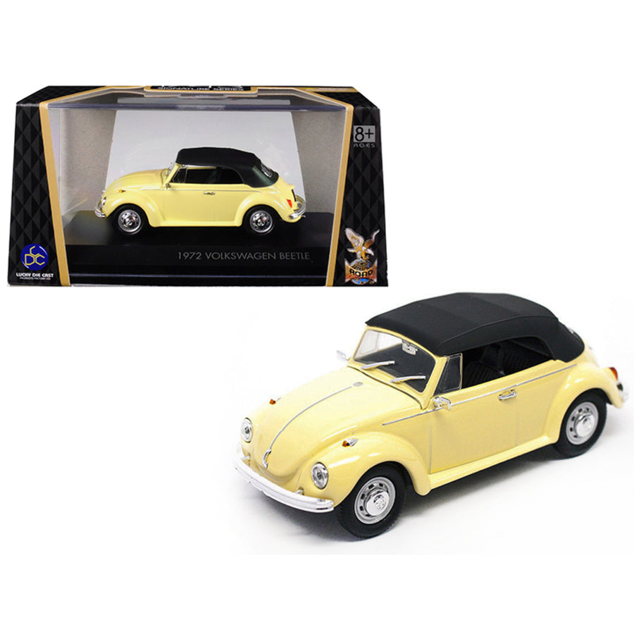 1972 Volkswagen Beetle Closed Top Yellow 1/43 Diecast Model Car By Road Signature 43221y