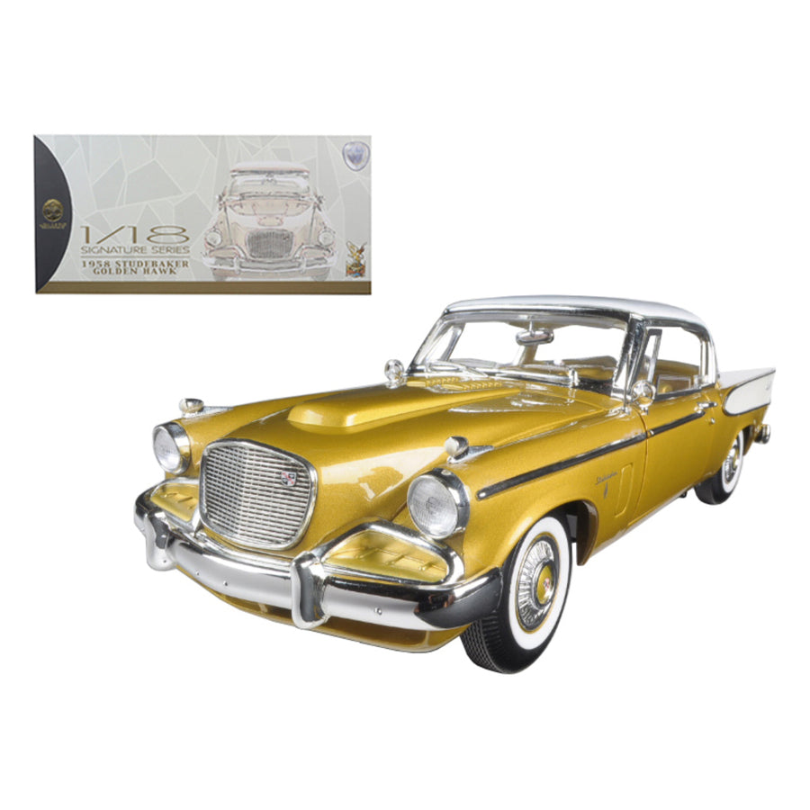 1958 Studebaker Golden Hawk Gold 1/18 Diecast Model Car By Road Signature 20018gld