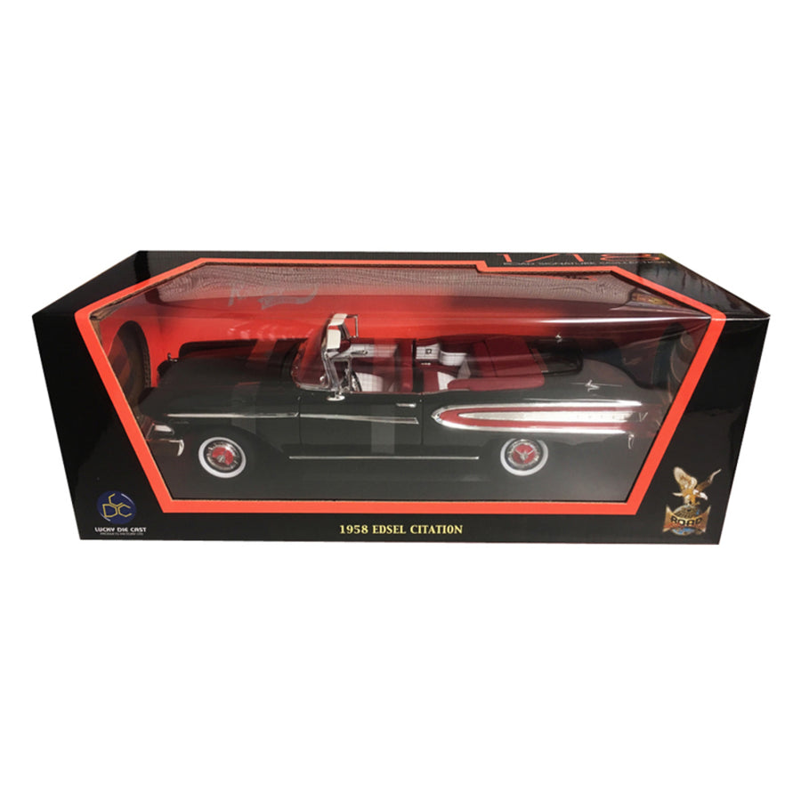 1958 Edsel Citation Convertible Black 1/18 Diecast Model Car By Road Signature 92298bk