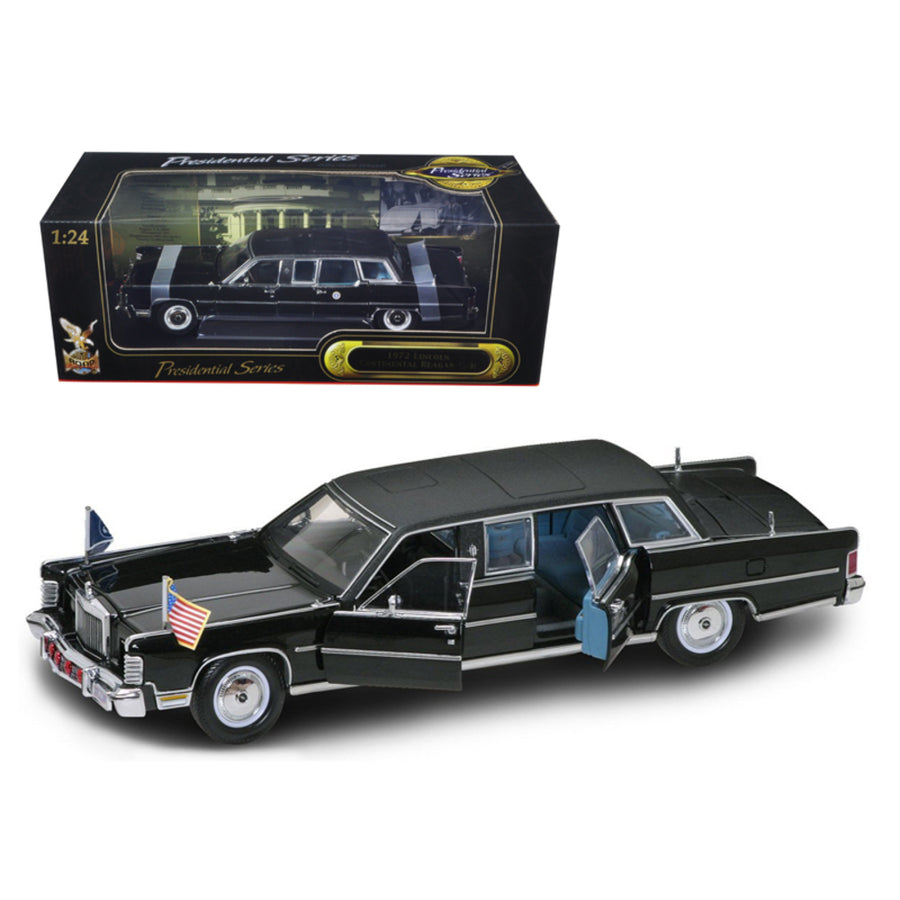 1972 Lincoln Continental Reagan Limousine Black 1/24 Diecast Model Car By Road Signature 24068bk