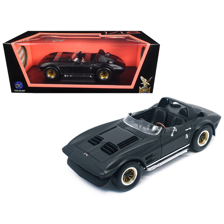 1964 Chevrolet Corvette Grand Sport Roadster Matt Black 1/18 Diecast Model Car By Road Signature 92697mbk