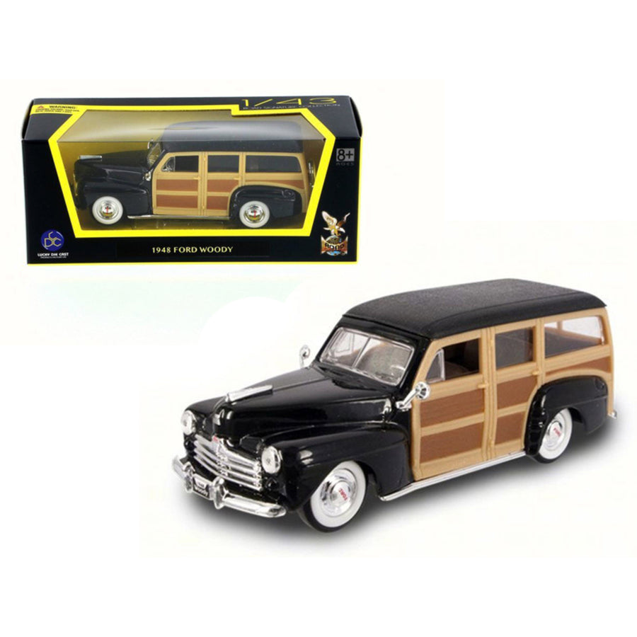 1948 Ford Woody Wagon Black 1/43 Diecast Model Car By Road Signature 94251bk