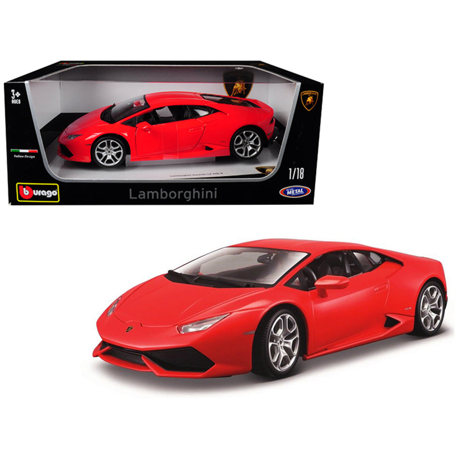 Lamborghini Huracan Lp 610-4 Red 1/18 Diecast Model Car By Bburago 11038r
