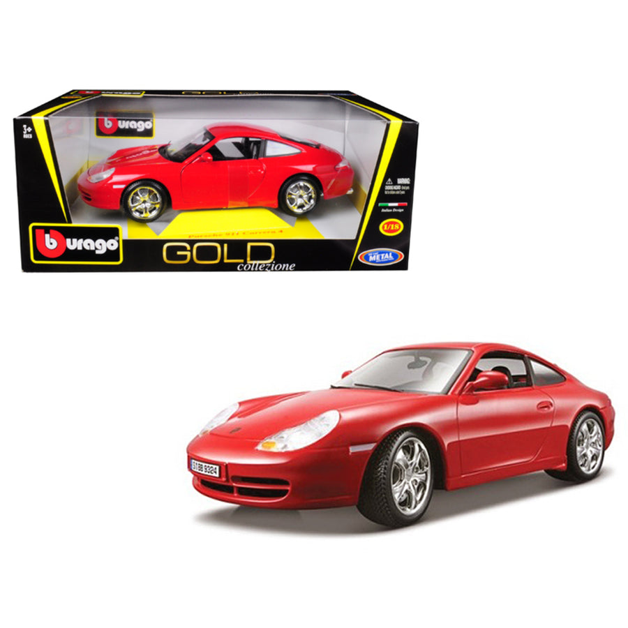 Porsche 911 Carrera 4 Red Gold Collezione 1/18 Diecast Model Car By Bburago 12037r