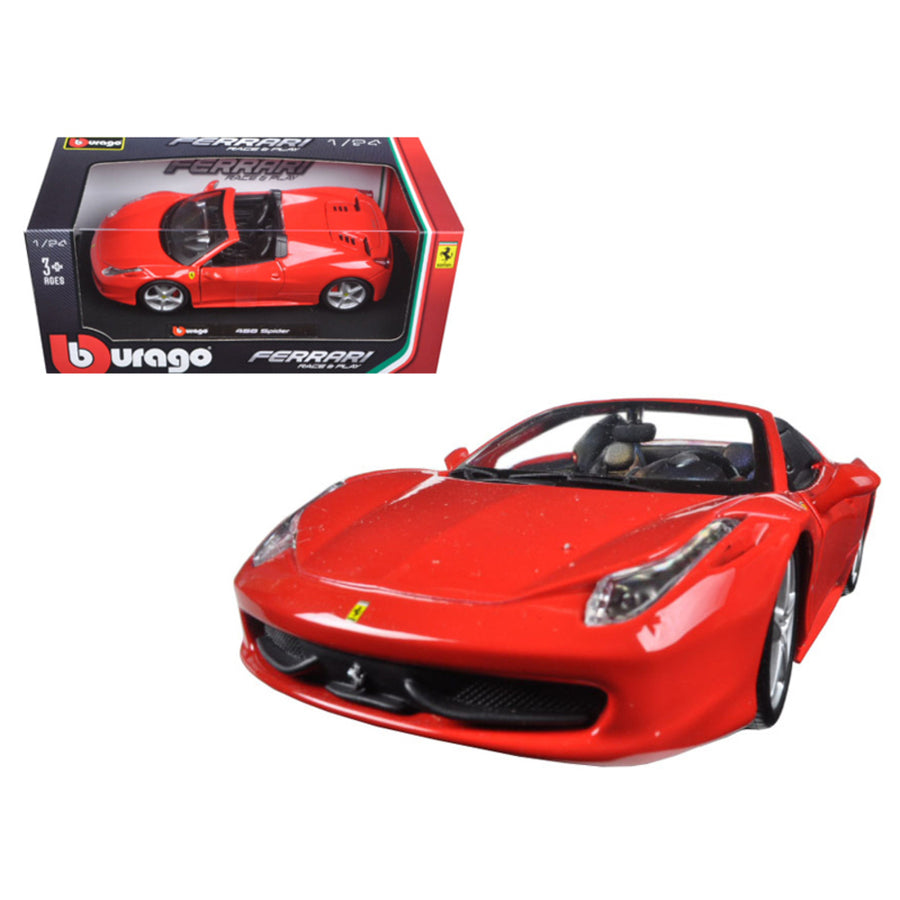 Ferrari 458 Spider Red 1/24 Diecast Model Car By Bburago 26017r