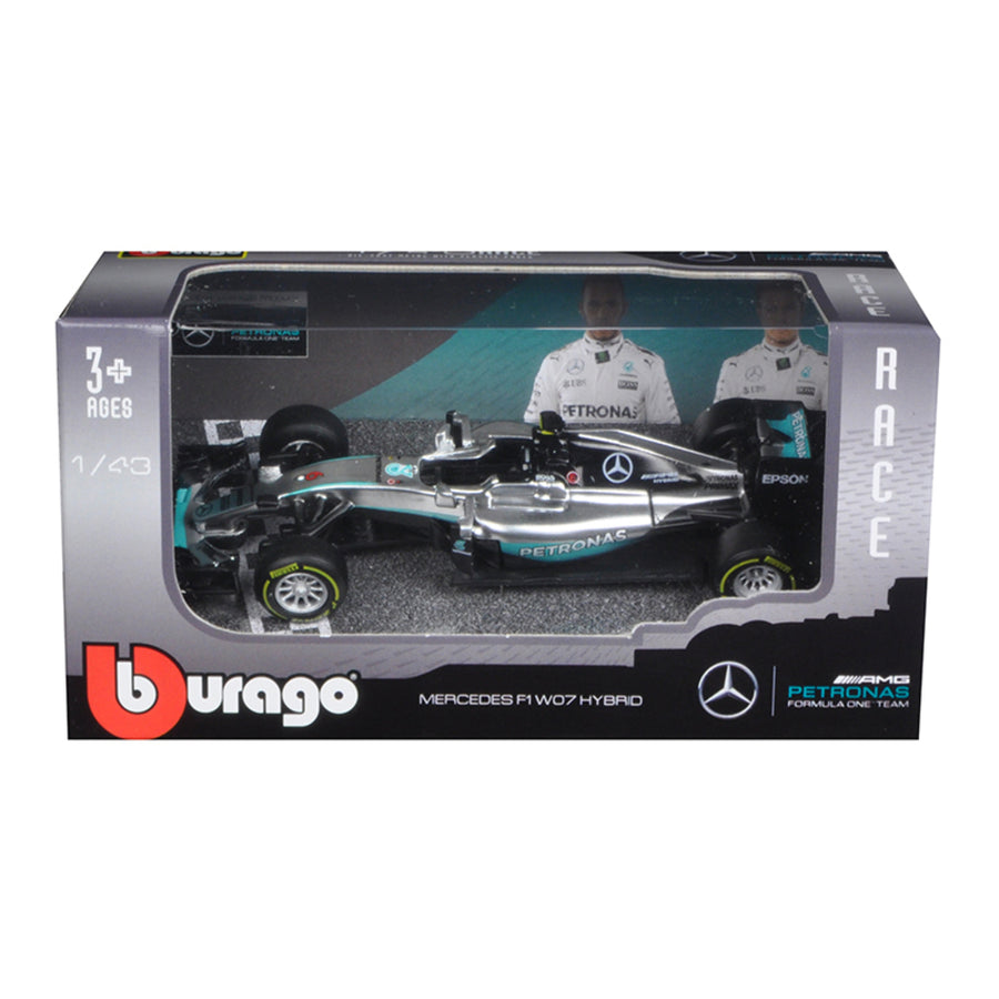 Mercedes Amg Petronas F1 W07 #6 Hybrid Nico Rosberg F1 Formula 1 Car 1/43 Diecast Model Car  By Bburago 38026nr