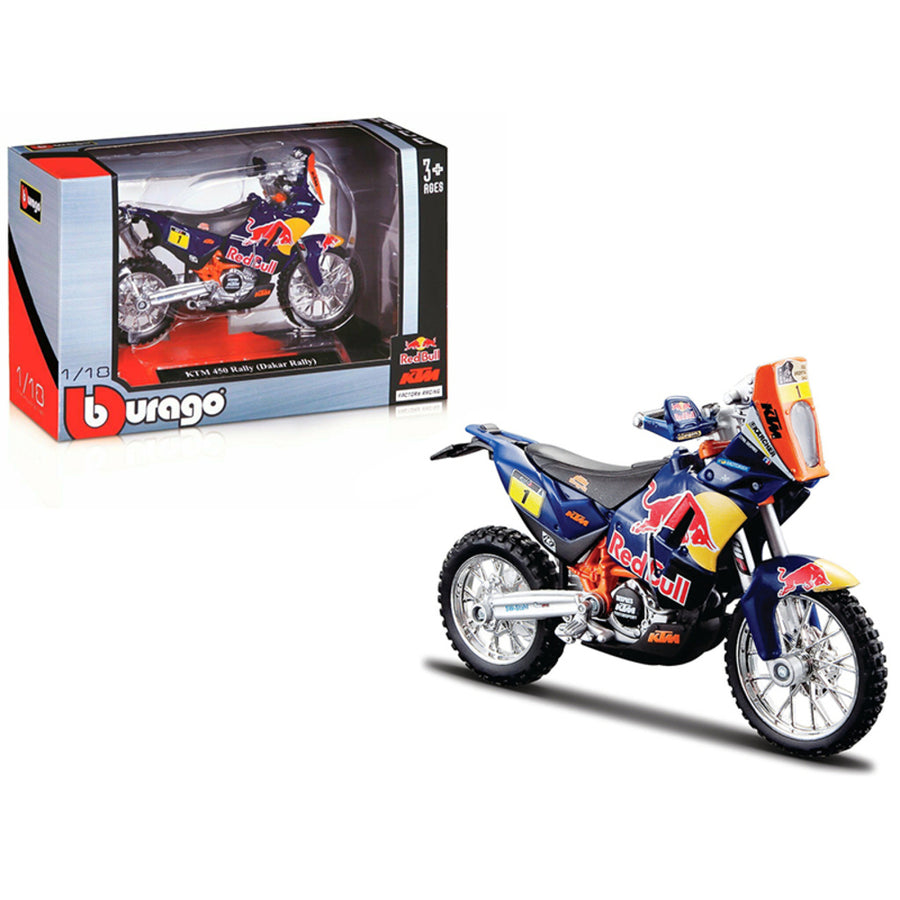 Ktm 450 Rally Dakar #1 Red Bull 1/18 Diecast Motorcycle Model By Bburago 51071