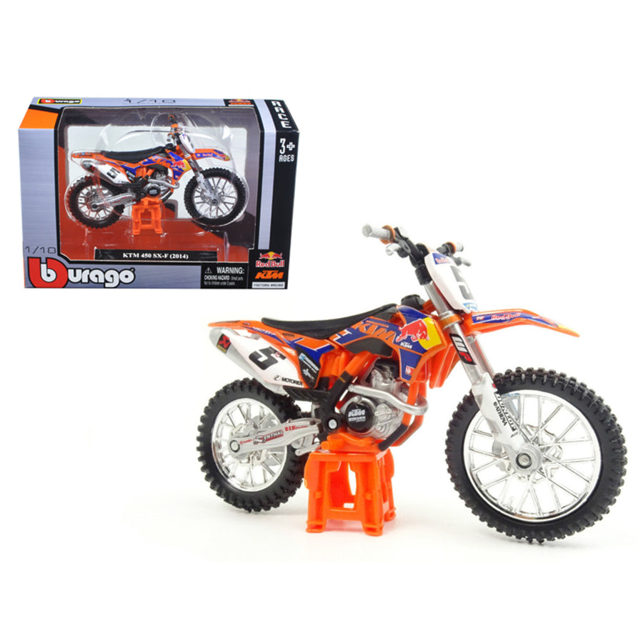 2014 Ktm 450 Sx-f #5 Ryan Dungey Red Bull 1/18 Dirt Motorcycle Model By Bburago 51072