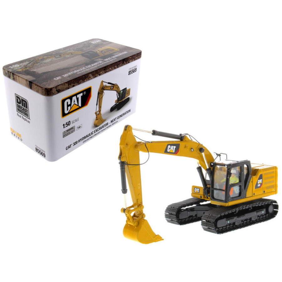Cat Caterpillar 320 Hydraulic Excavator With Operator High Line Series 1/50 Diecast Model By Diecast Masters 85569