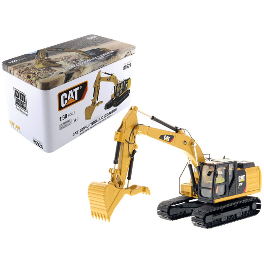 Cat Caterpillar 323f L Hydraulic Excavator With Thumb And Operator High Line Series 1/50 Diecast Model By Diecast Masters 85924