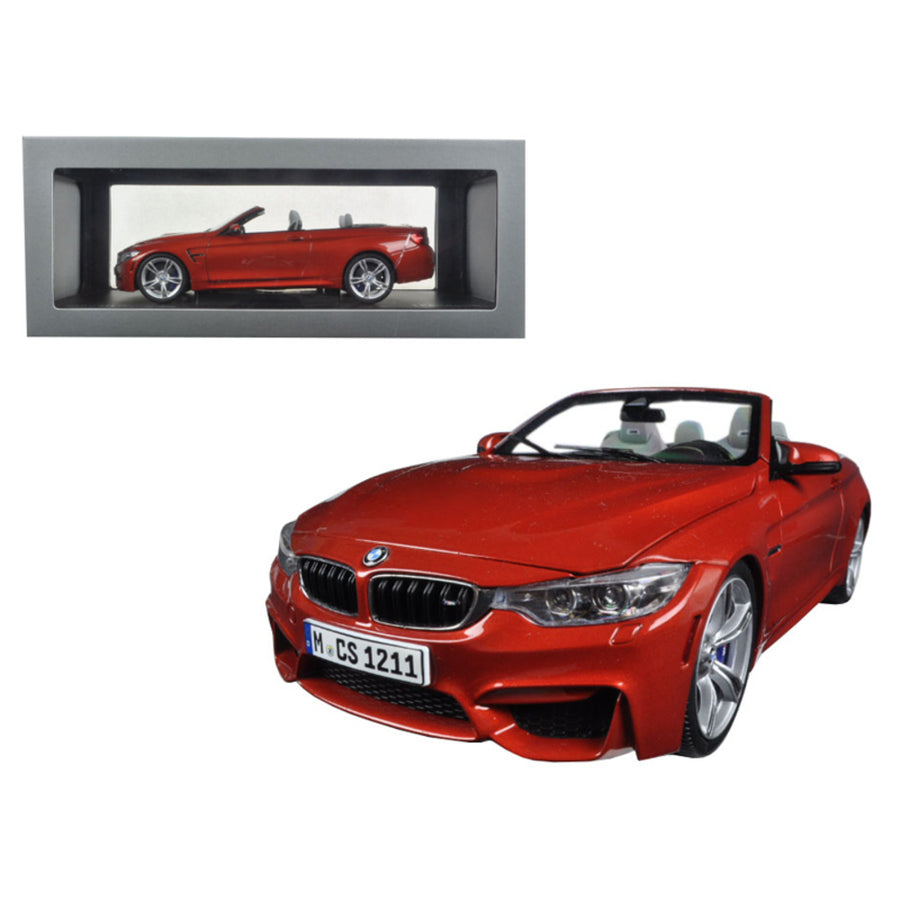 Bmw M4 Cabrio Orange 1/18 Diecast Model Car By Paragon 97111