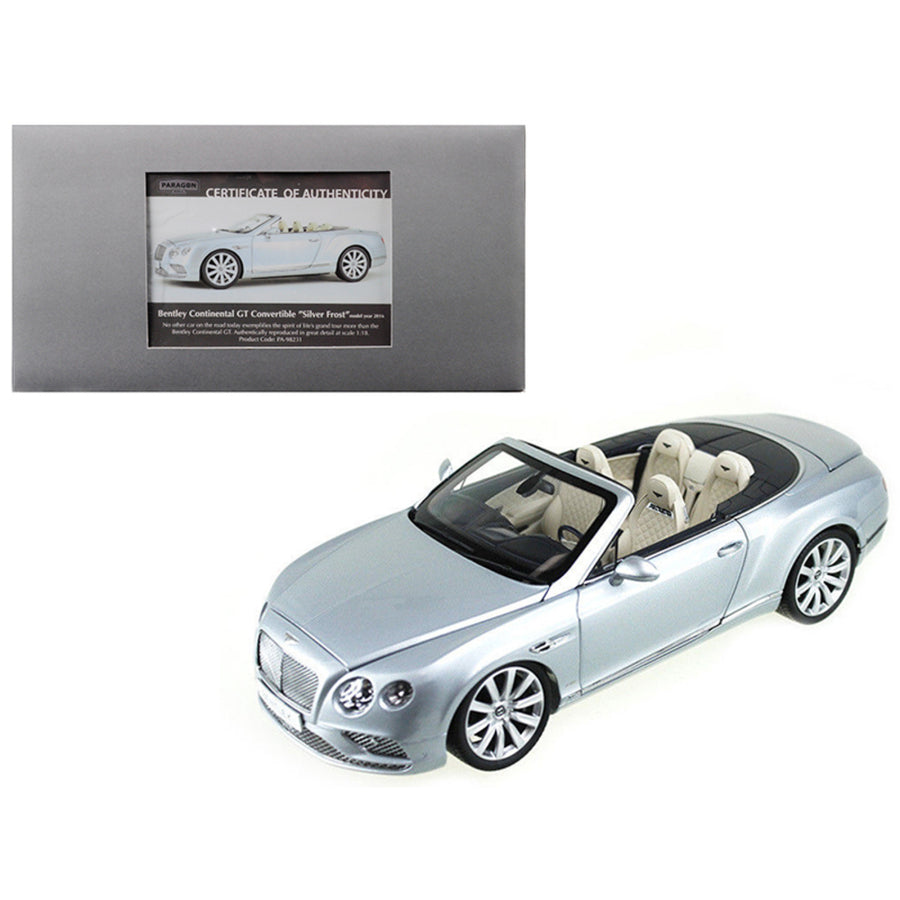 2016 Bentley Continental Gt Convertible Lhd Silver Frost 1/18 Diecast Model Car By Paragon 98231