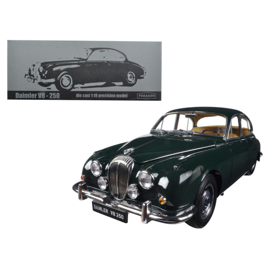 1967 Daimler V8-250 British Racing Green Left Hand Drive 1/18 Diecast Model Car By Paragon 98314