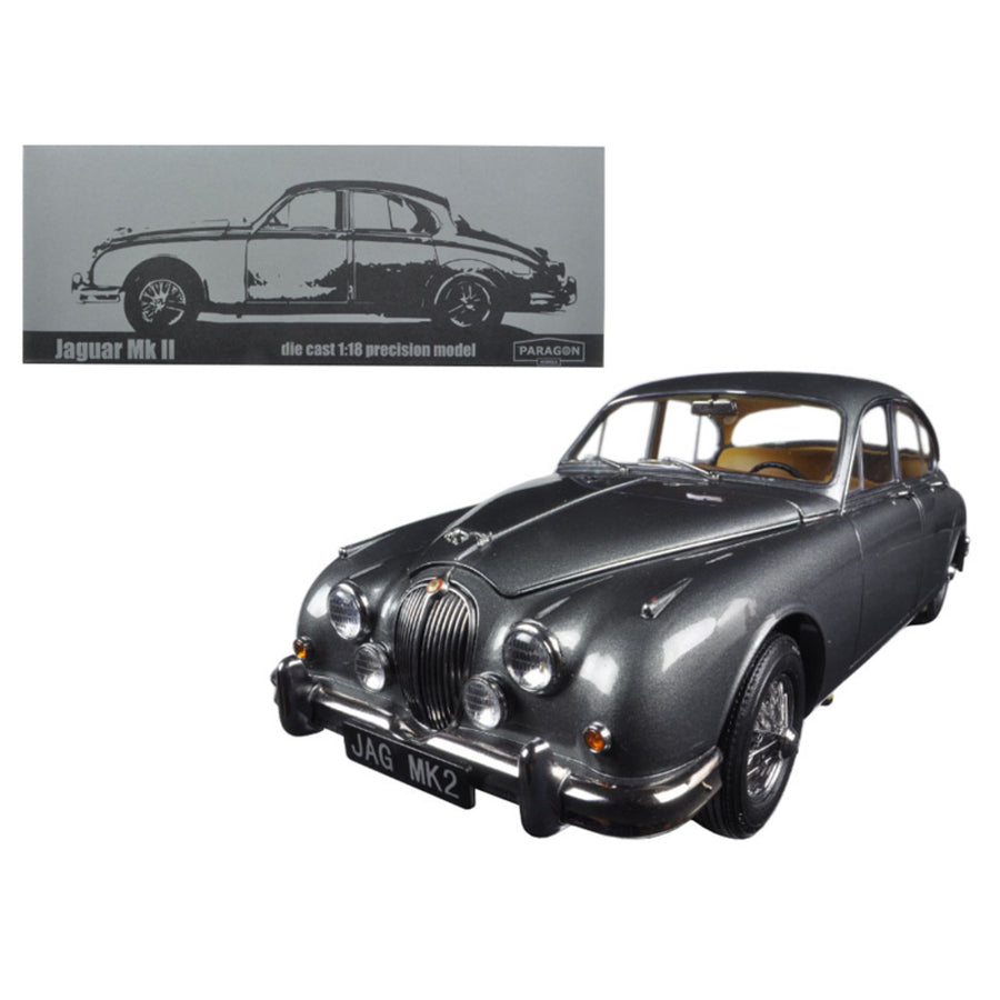 1962 Jaguar Mark 2 3.8 Gunmetal Left Hand Drive 1/18 Diecast Model Car By Paragon 98323