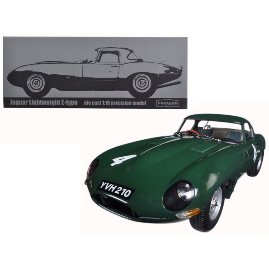 Jaguar Lightweight E-type Sutcliffe Yvh210 #4 Green 1/18 Diecast Model Car By Paragon 98342