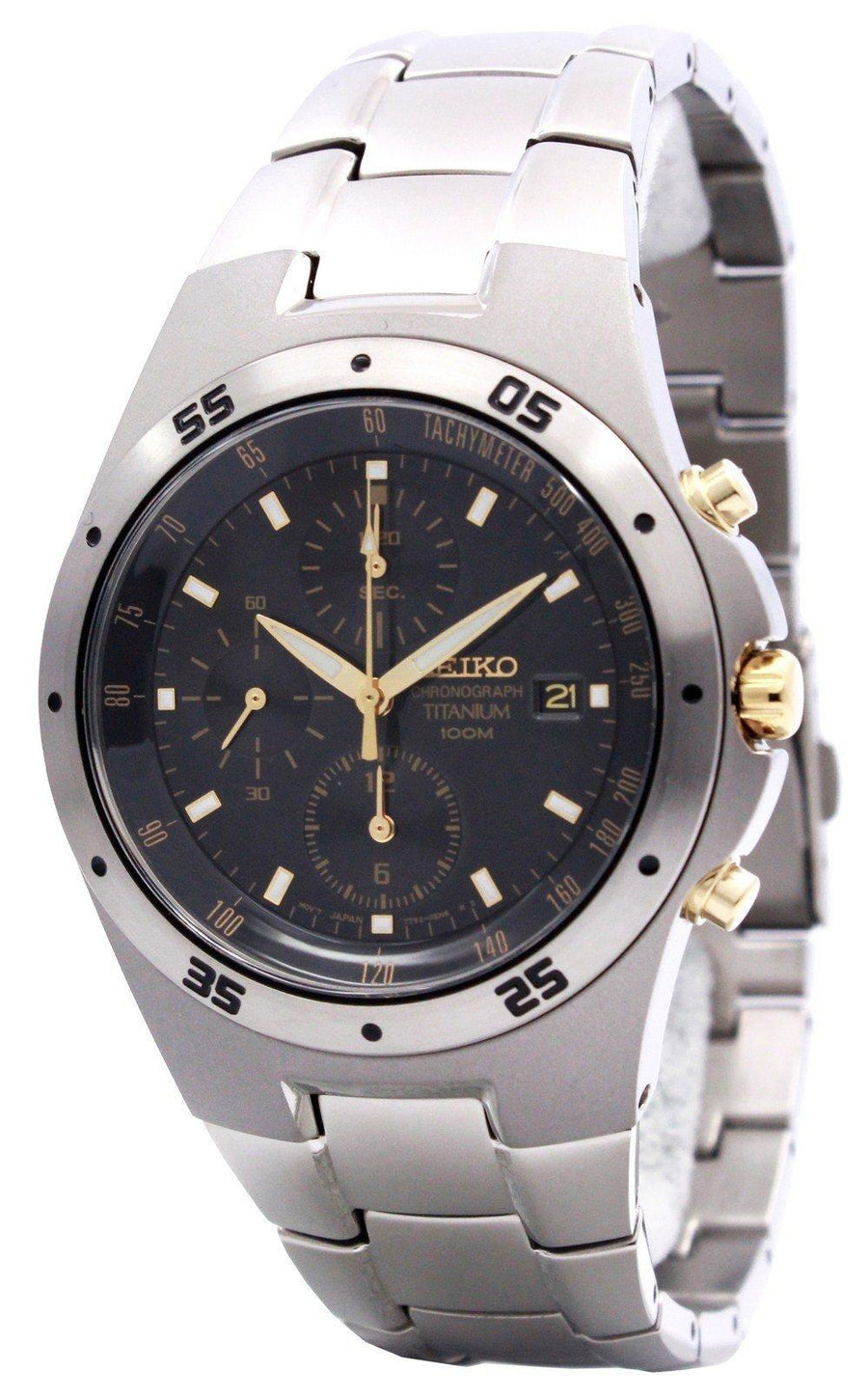 Seiko Titanium Two-tone Chronograph Snd451 Snd451p1 Snd451p Men's Watch