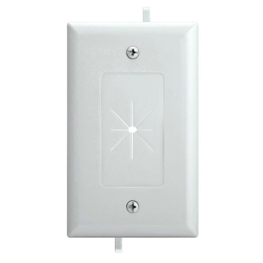 Datacomm 45-0014-wh One-gang Low-voltage Cable Plate With Flexible Opening - White