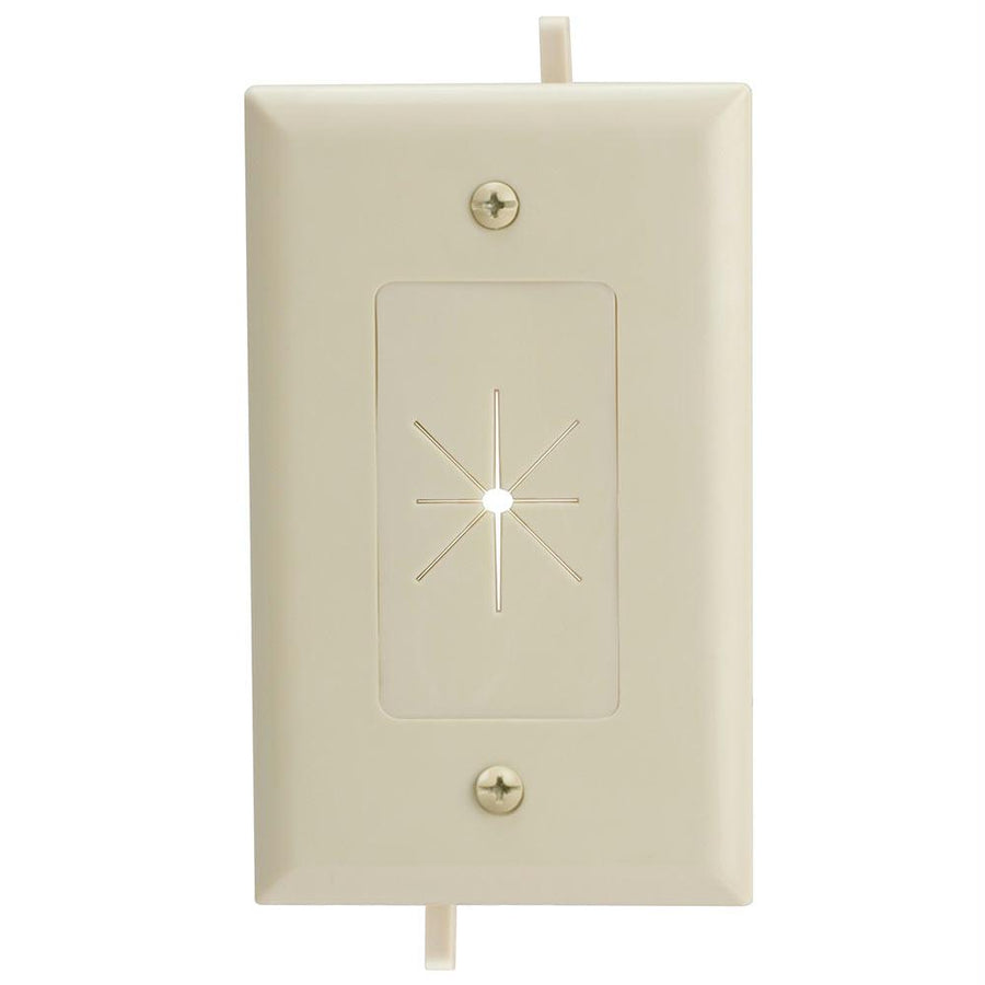 Datacomm 45-0014-iv One-gang Low-voltage Cable Plate With Flexible Opening - Ivory