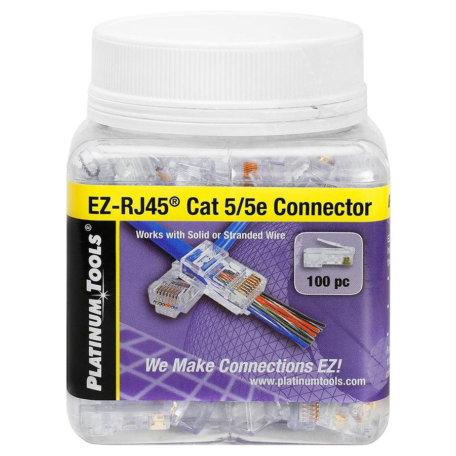 Platinum Tools 202003j Ez-rj45 Cat5/5e Connector - Jar Of 100
