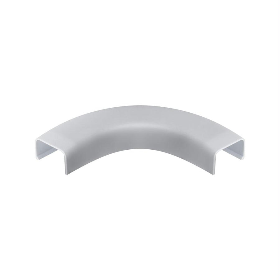 Wire Trak Flat Elbow For Raceway Pvc White, 3/4inch W X 1/2inch H