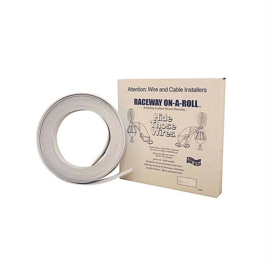 Wire Trak On A Roll 3/4inch H X 1-1/2inch W - 50 Ft, White, Raceway, Cable Management