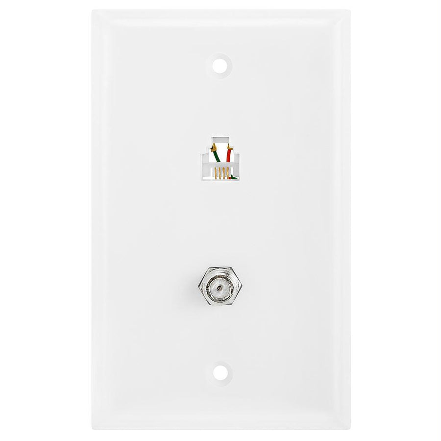 Modular Phone & Coaxial Wall Plate