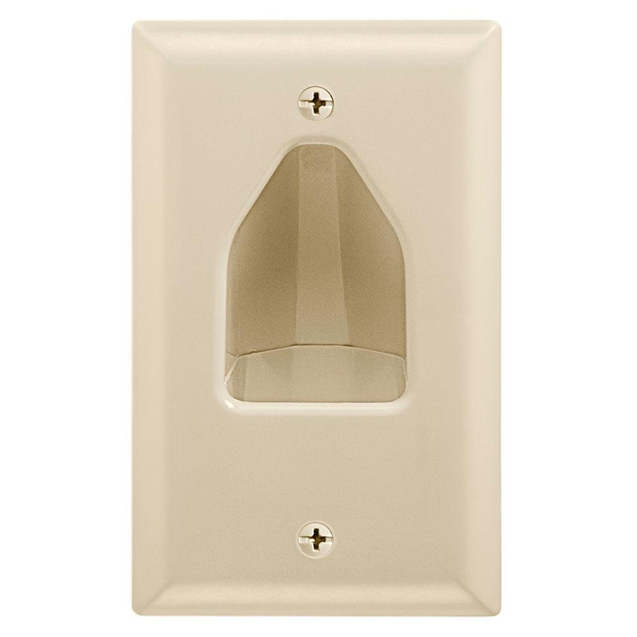 Datacomm 45-0001-iv One-gang Low-voltage Cable Wall Plate For Multiple Cables - Ivory