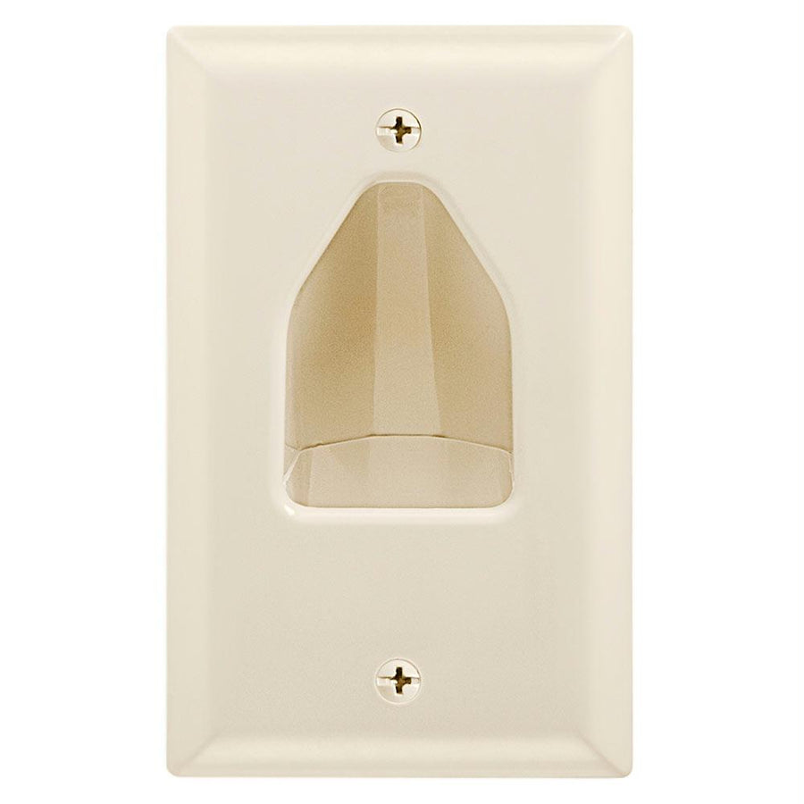 Datacomm 45-0001-la One-gang Low-voltage Cable Wall Plate For Multiple Cables - Lite Almond