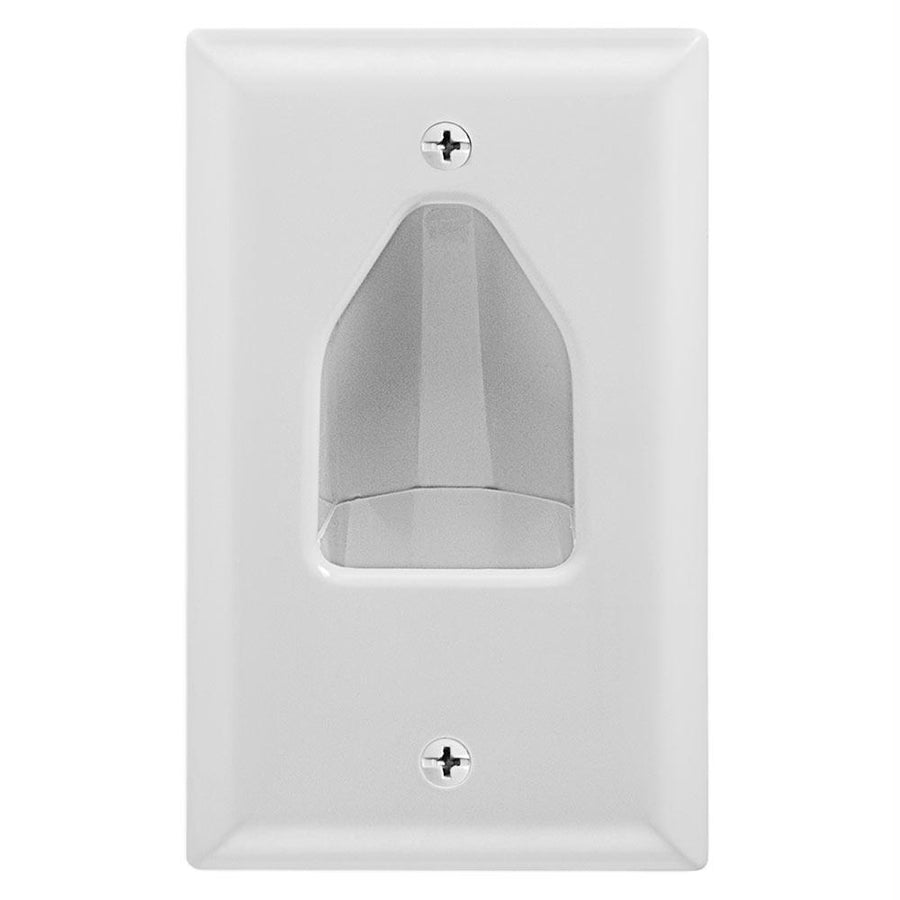 Datacomm 45-0001-wh One-gang Low-voltage Cable Wall Plate For Multiple Cables - White