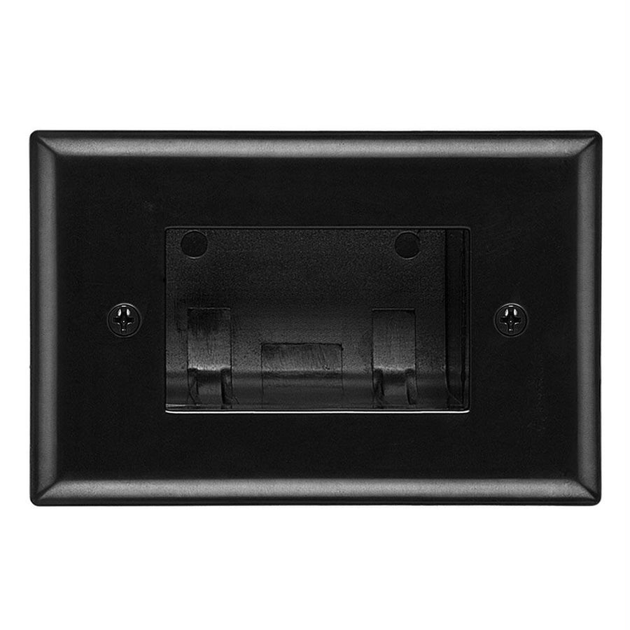 Datacomm 45-0008-bk Recessed Easy Mount Low-voltage Cable Wall Plate - Black