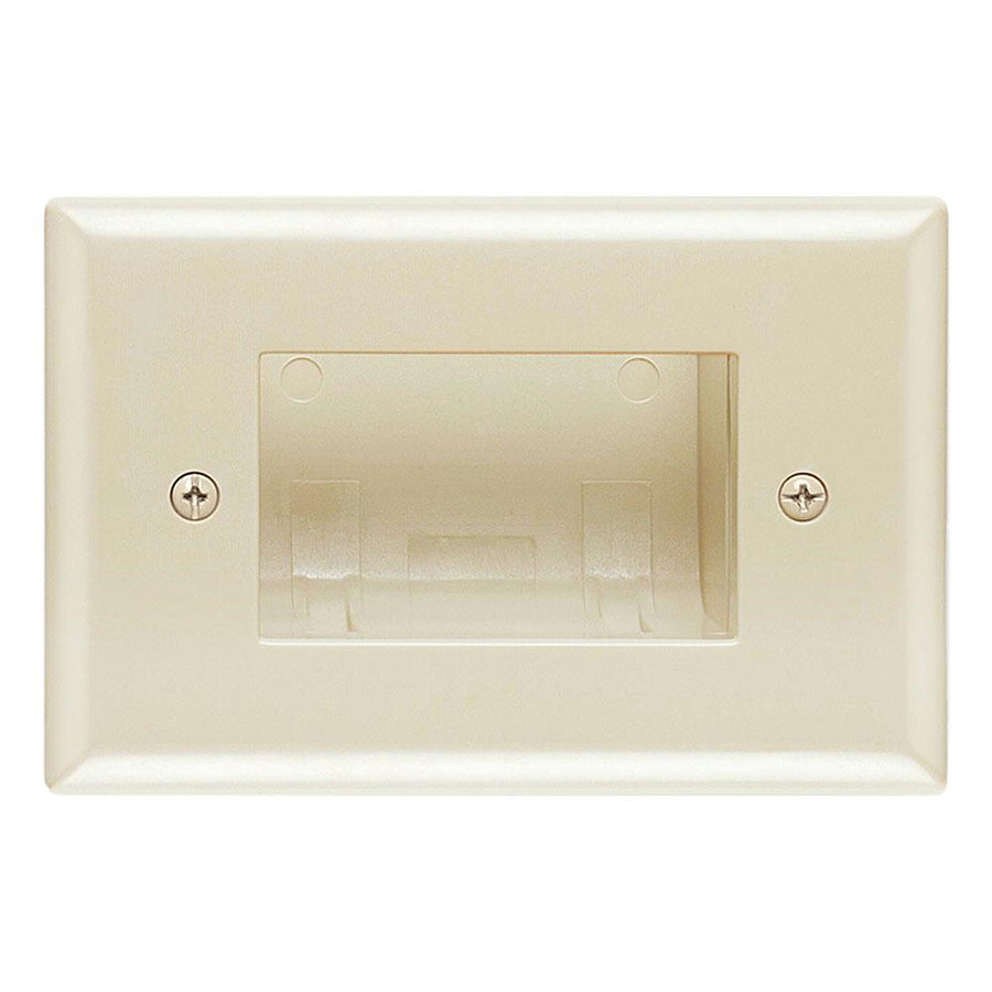 Datacomm 45-0008-la Recessed Easy Mount Low-voltage Cable Wall Plate - Almond