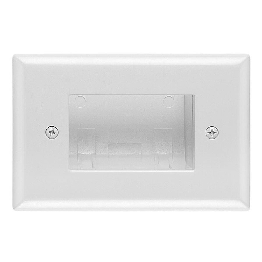 Datacomm 45-0008-wh Recessed Easy Mount Low-voltage Cable Wall Plate - White