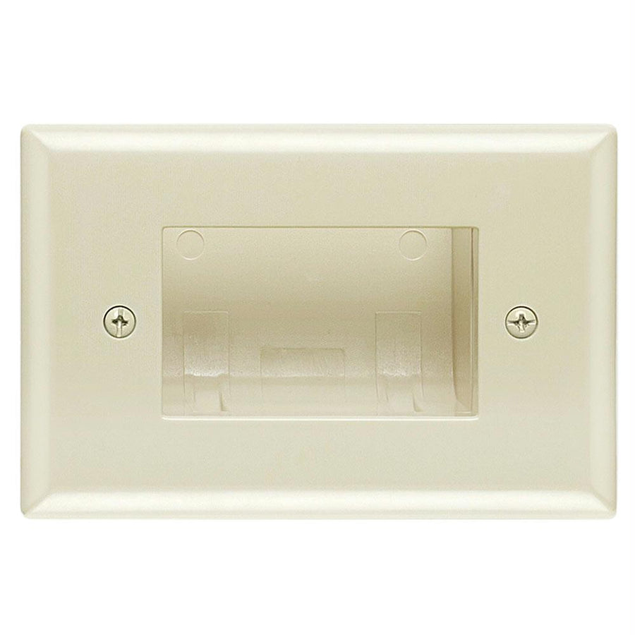 Datacomm 45-0009-la Recessed Easy Mount Low-voltage Cable Wall Plate - Slim Fit, Almond