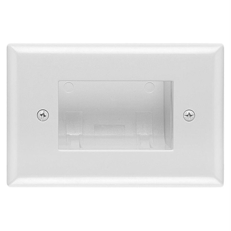 Datacomm 45-0009-wh Recessed Easy Mount Low-voltage Cable Wall Plate - Slim Fit, White