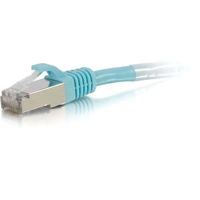 12FT CAT6A BOOTED STP AQUA