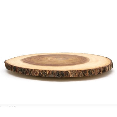 Acacia Bark Slab Lazy Susan