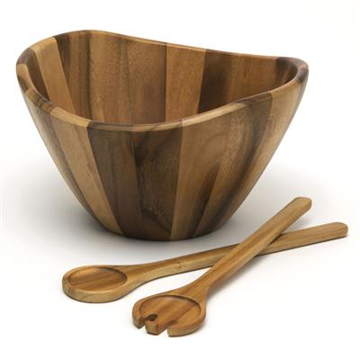 Acacia Salad Set with Servers