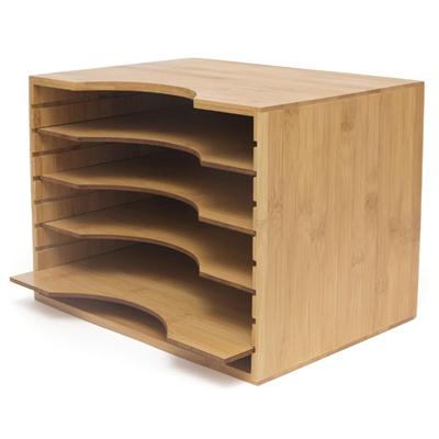 Bamboo File Organizer w4 Dvdrs