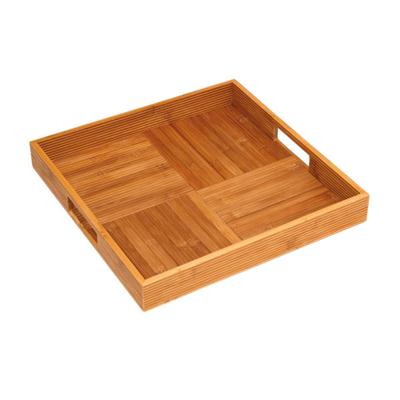 Bamboo Square Tray Criss Cross