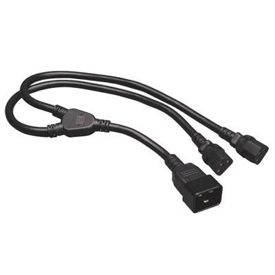 2ft AC Power Splitter Y Cable