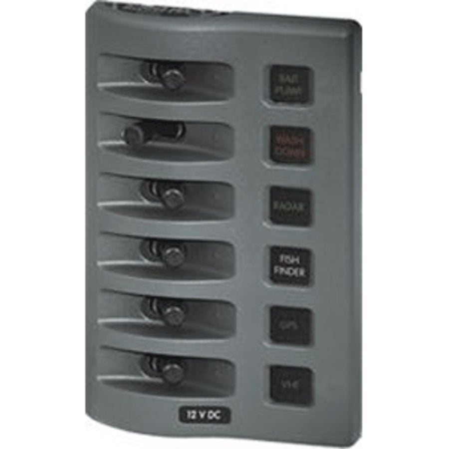 Blue Sea 4306 Weatherdeck Water Resistant Fuse Panel - 6 Position - Grey