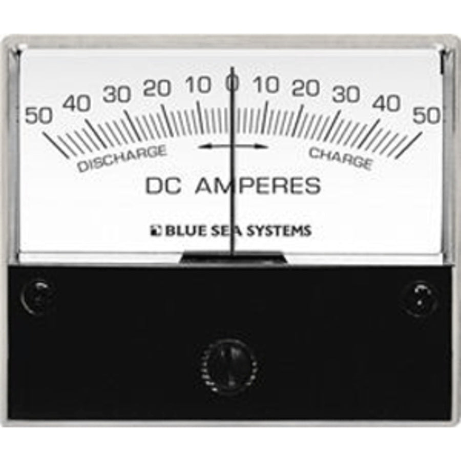Blue Sea 8252 Dc Zero Center Analog Ammeter - 2-3/4 Face, 50-0-50 Amperes Dc