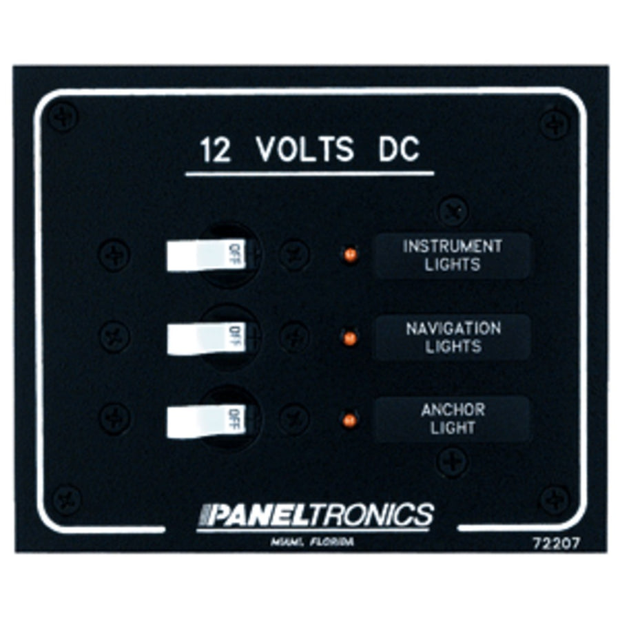 Paneltronics Standard Dc 3 Position Breaker Panel W/leds