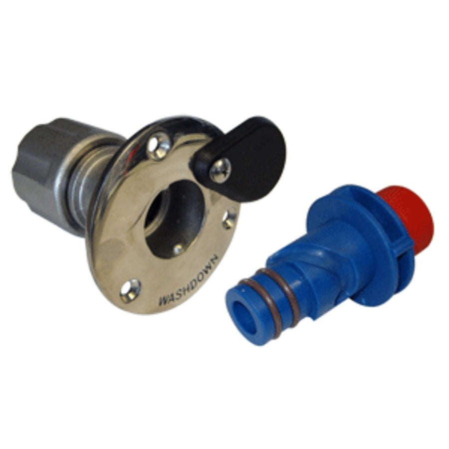 Jabsco Stainless Steel Quick-release Hose Deck Mount Fitting And Hose Adapter