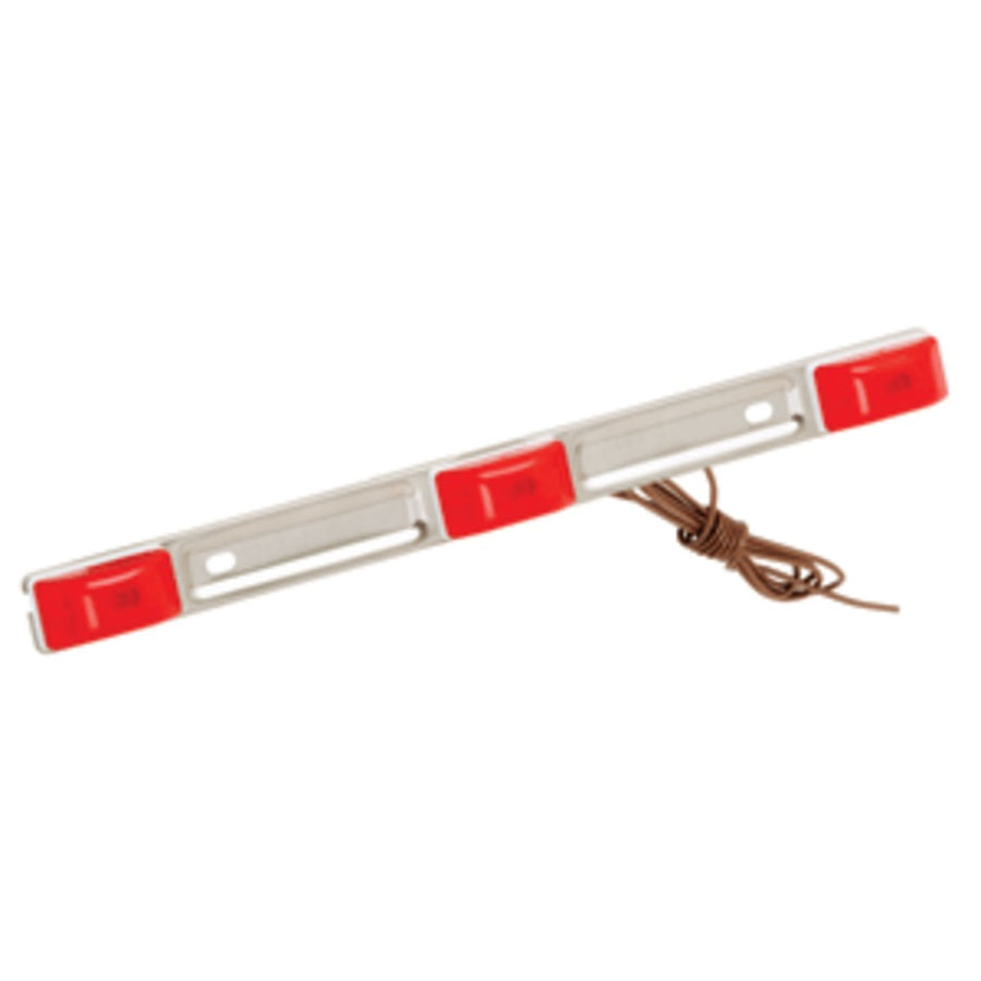 Wesbar Red Waterproof Id Light Bar - Stainless Steel - White Base